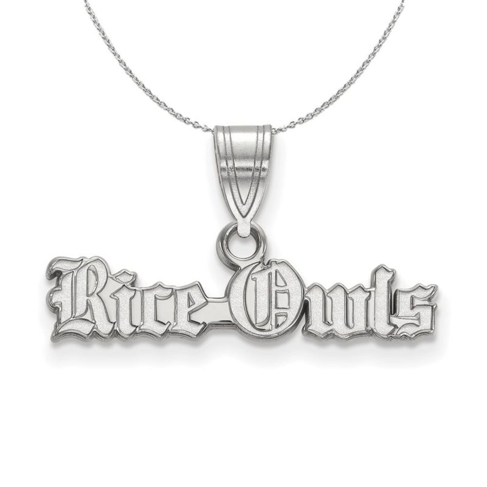 Sterling Silver Rice U. Medium Crest Pendant Necklace - 20 Inch